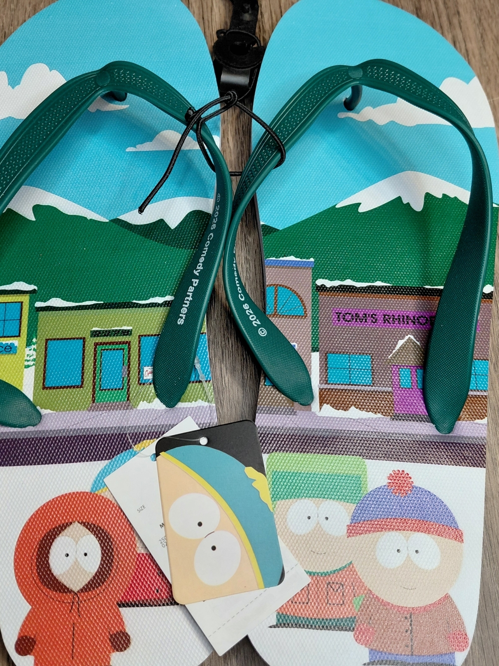 South Park Men's Flip-Flops Offically Licensed Graphic Print Beach Comedy Movie